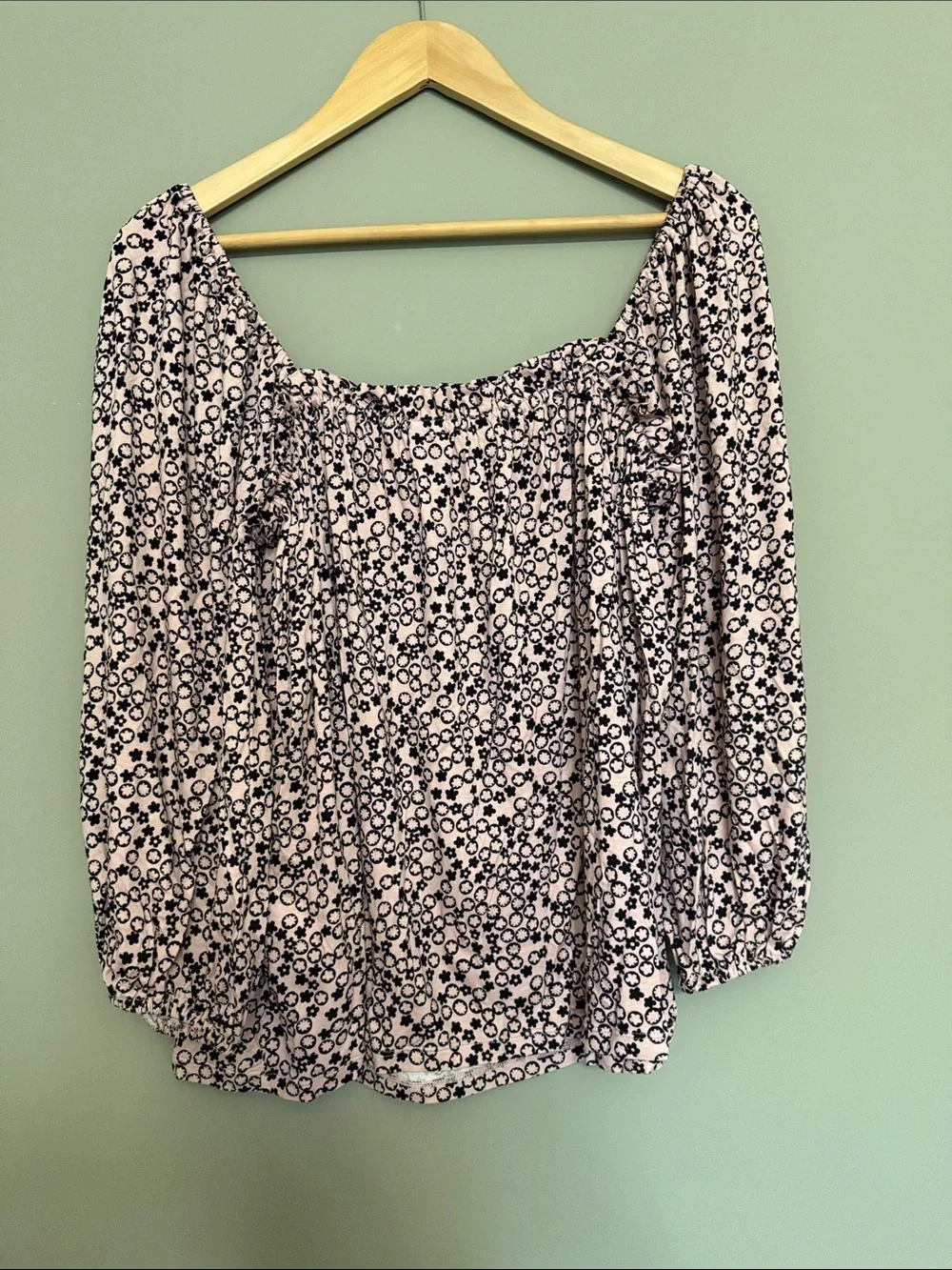 Boden Pink Floral Off-Shoulder Peasant Top